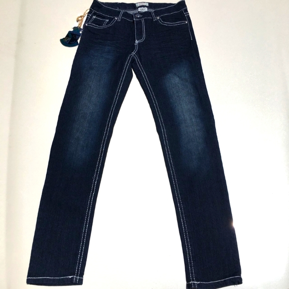 F.F. Blue Jeans White Stitch Size 8 - Picture 6 of 7